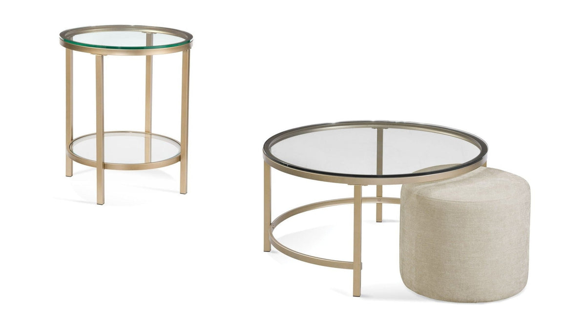 Anderson - Round Ottoman - Beige