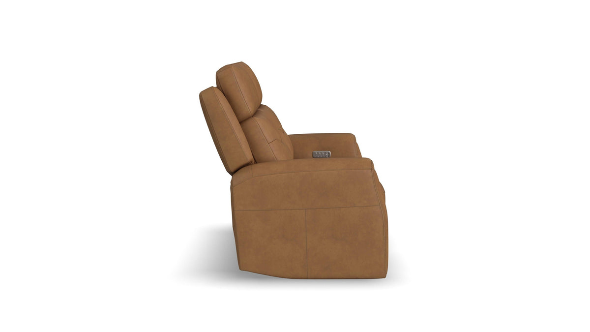 Felix - Power Reclining Loveseat With Console, Power Headrest, Lumbar, Heat &amp; Massage