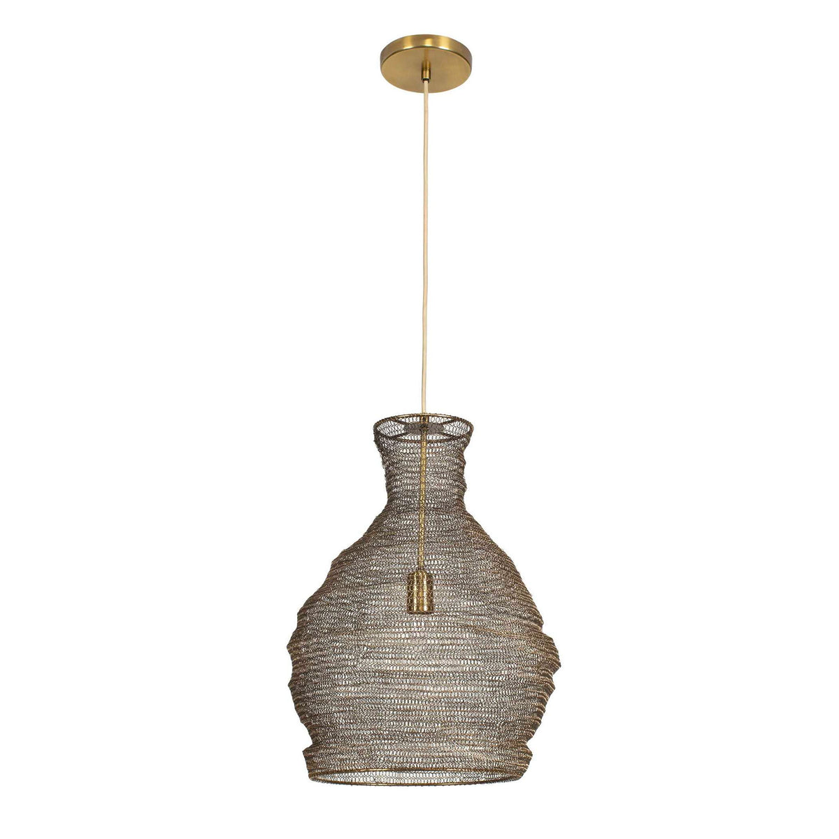 Murmur - Woven Brass 1 Light Pendant - Brass