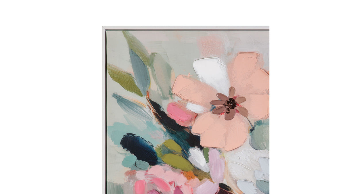 Spring Bouquet Framed Canvas - Pink