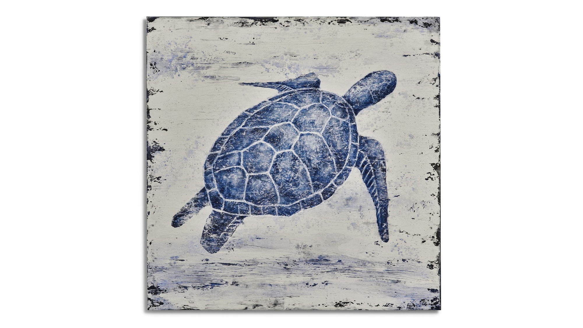Sea Turtle Canvas Art - Blue