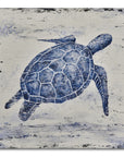 Sea Turtle Canvas Art - Blue