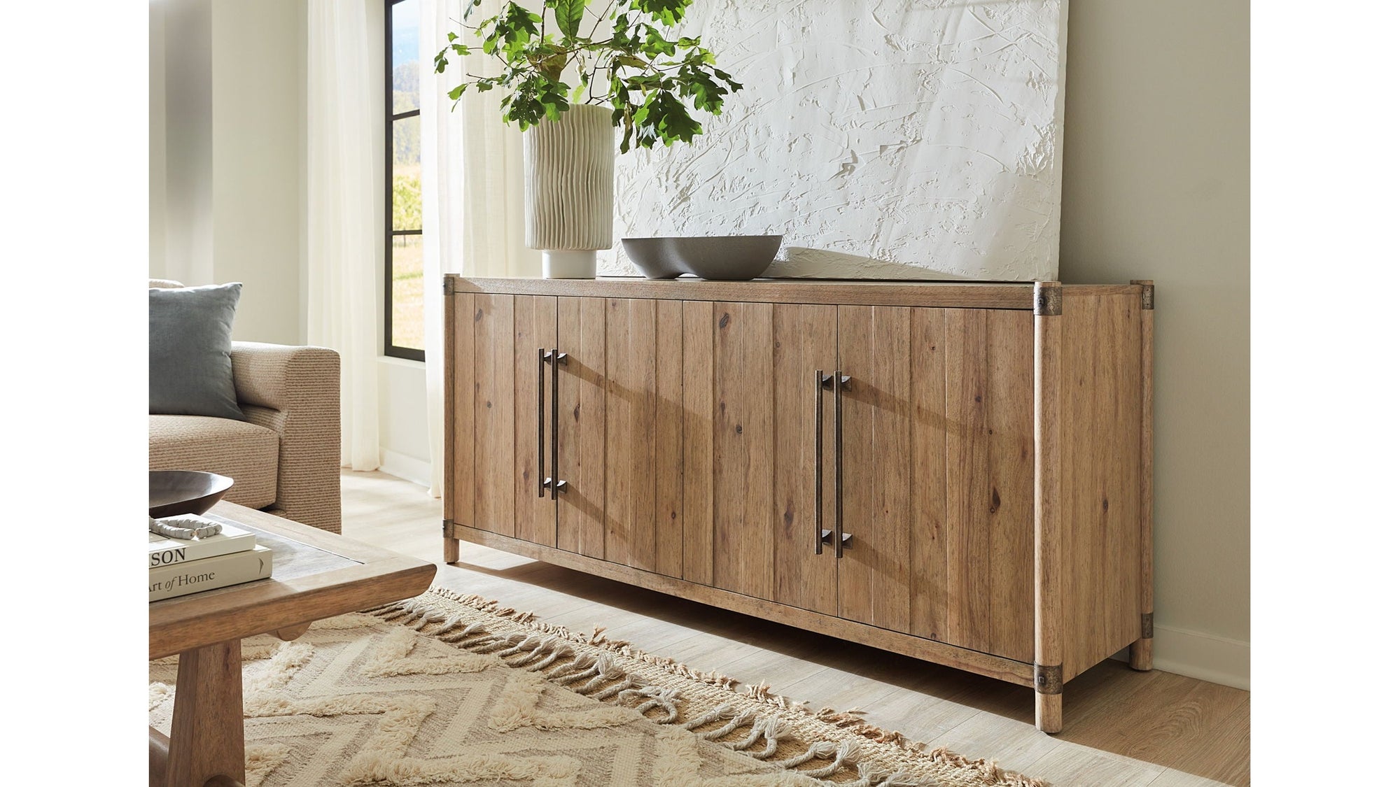 Vineyard Row - Entertainment Credenza - Light Brown