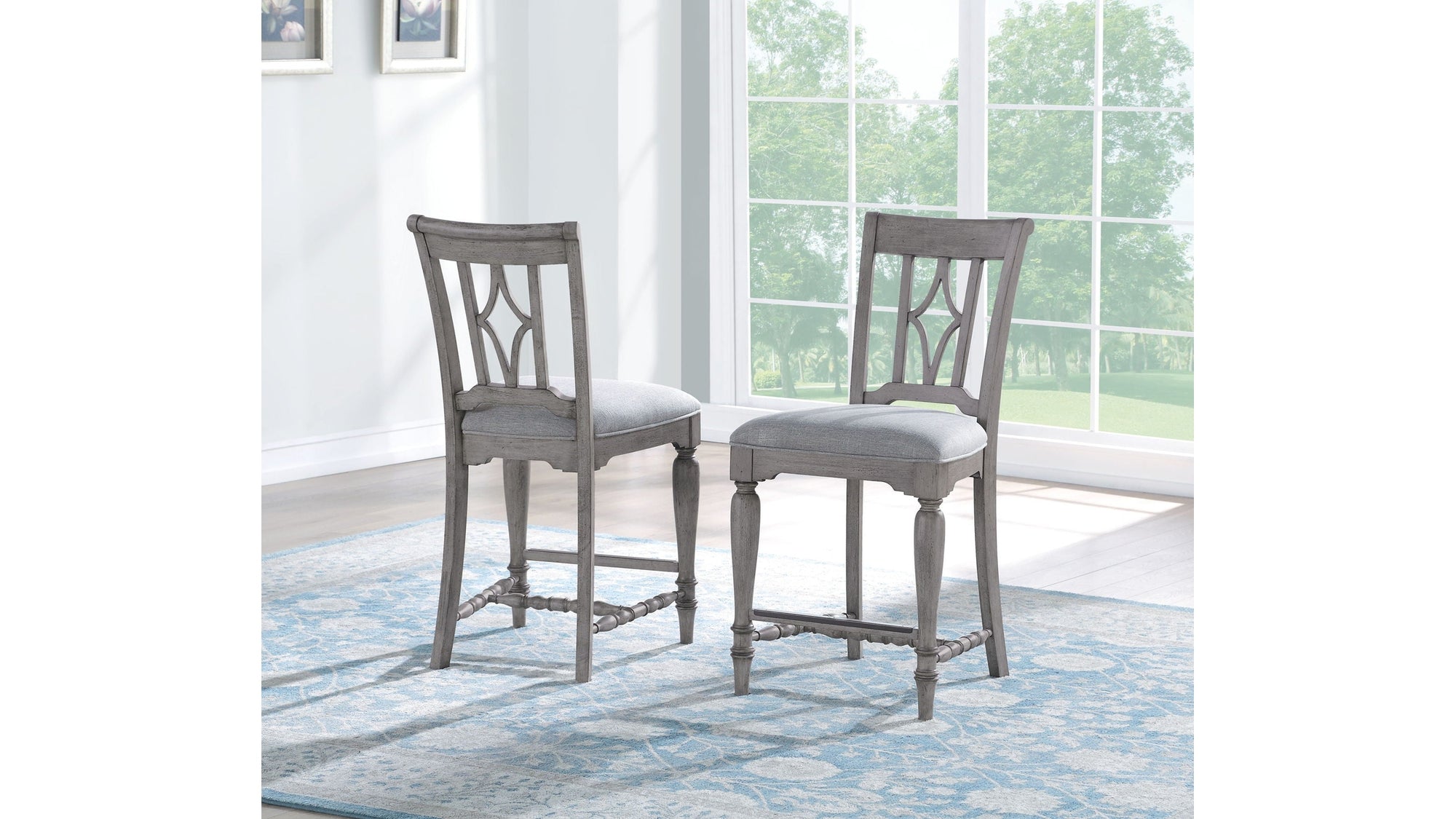 Plymouth - Counter Chair Set of 2 - Gray
