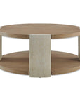 Maulet - Round Coffee Table - Off-White / Oak