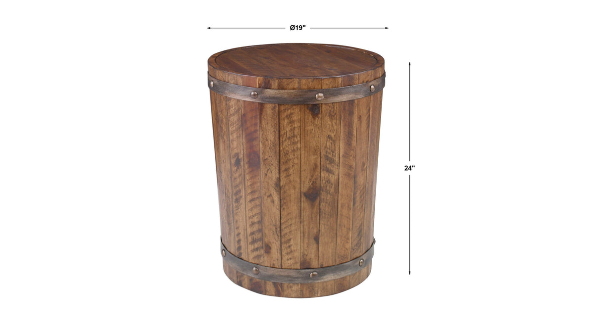 Ceylon - Wine Barrel Side Table - Dark Brown