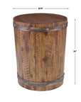 Ceylon - Wine Barrel Side Table - Dark Brown