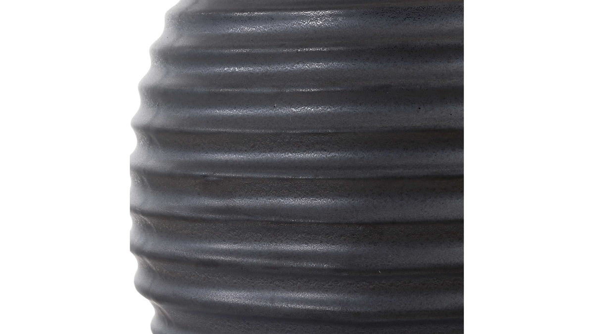 Chelsom - Ribbed Table Lamp - Gray