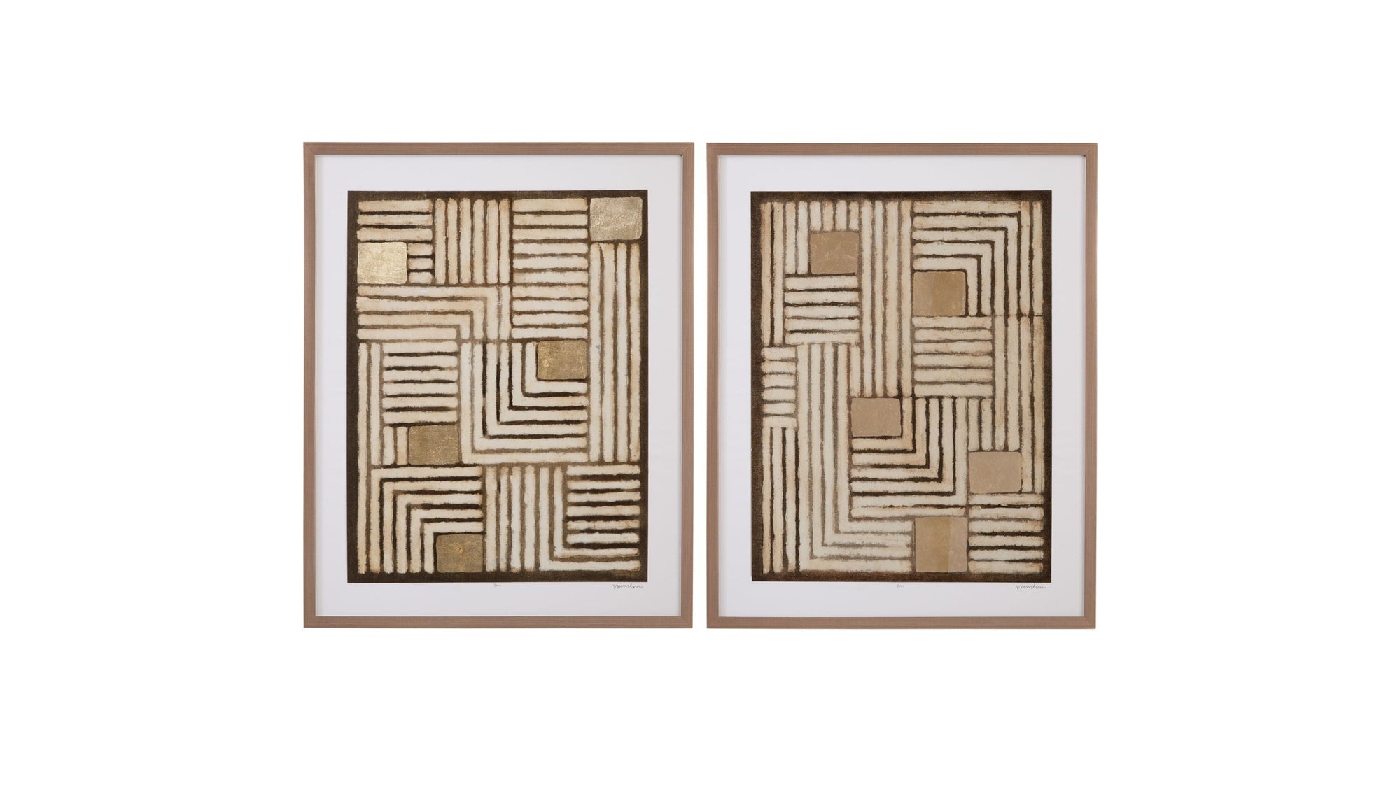 Purlin Framed Print Set of 2 - Brown
