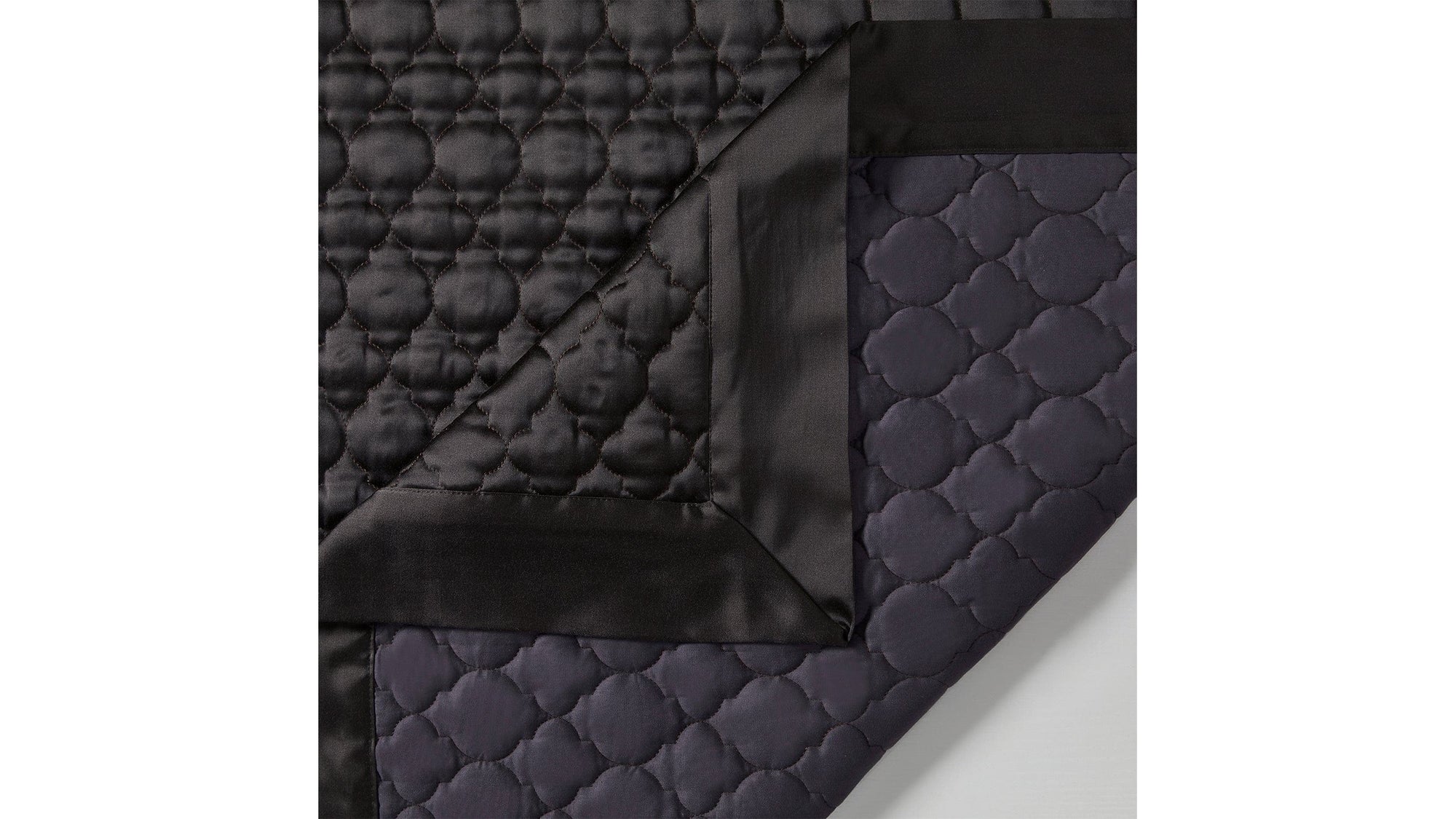High Shine Satin - King Quatrefoil Quilt - Espresso