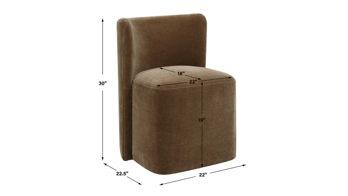 Outlook - Modern Velvet Dining Chair - Brown