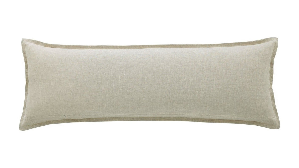 100% French Flax Linen - Long Lumbar Pillow - Natural