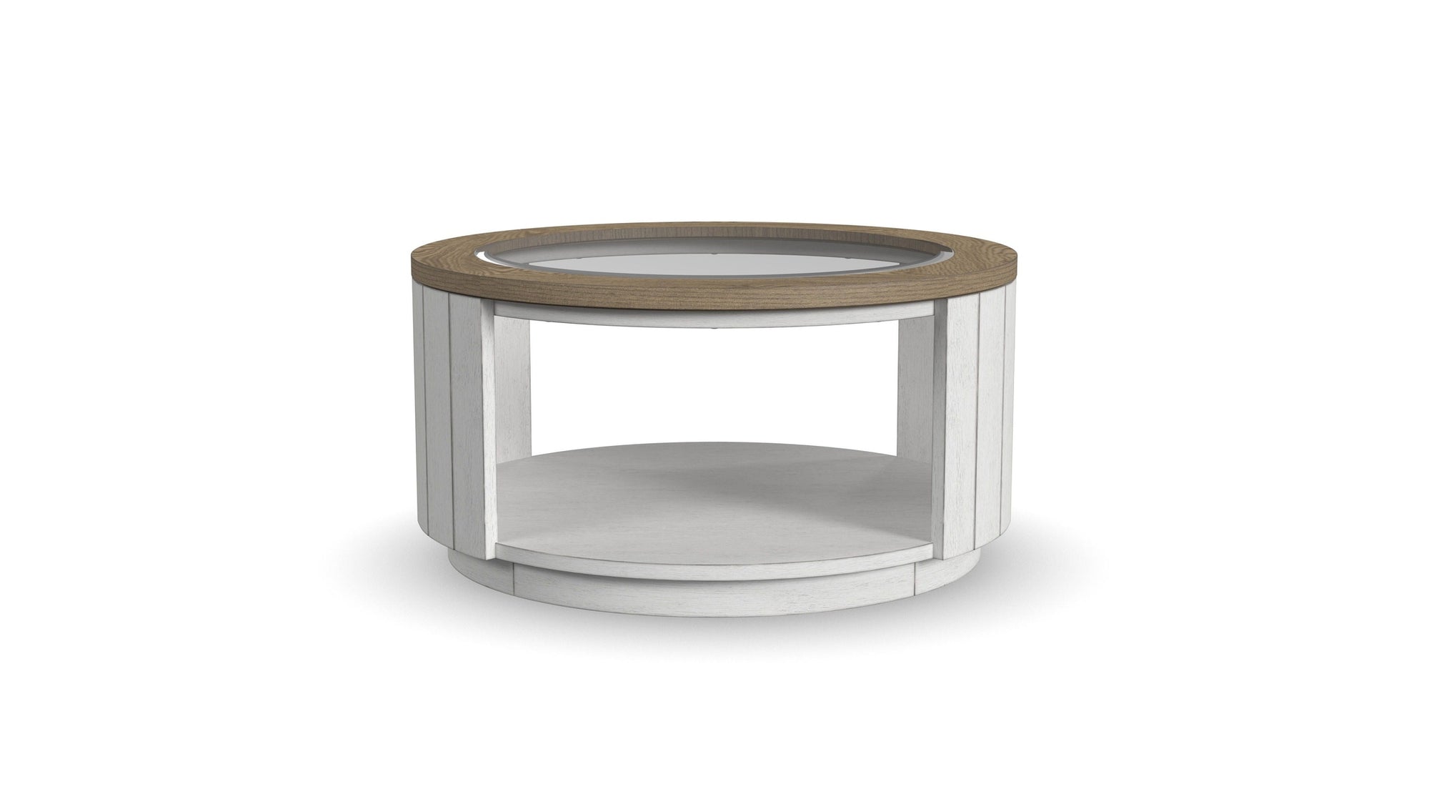 Melody - Round Coffee Table With Casters - White