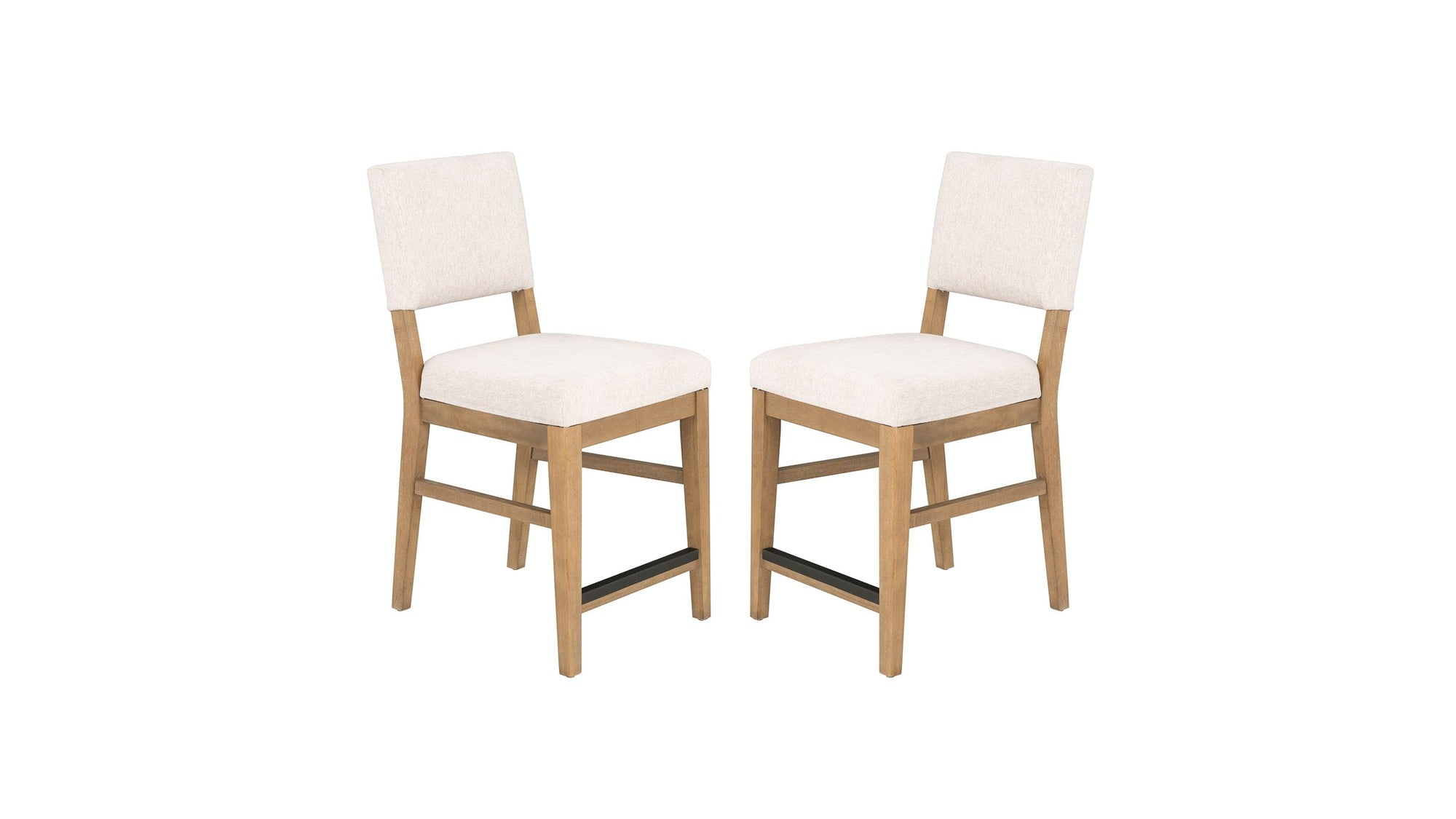 Millwork - Counter Chair Set of 2 - White / Light Brown