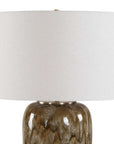 Torrence - Glazed Table Lamp - Brown / White