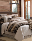 Chalet - King Aztec Duvet Cover Set (Set of 3) - White / Brown