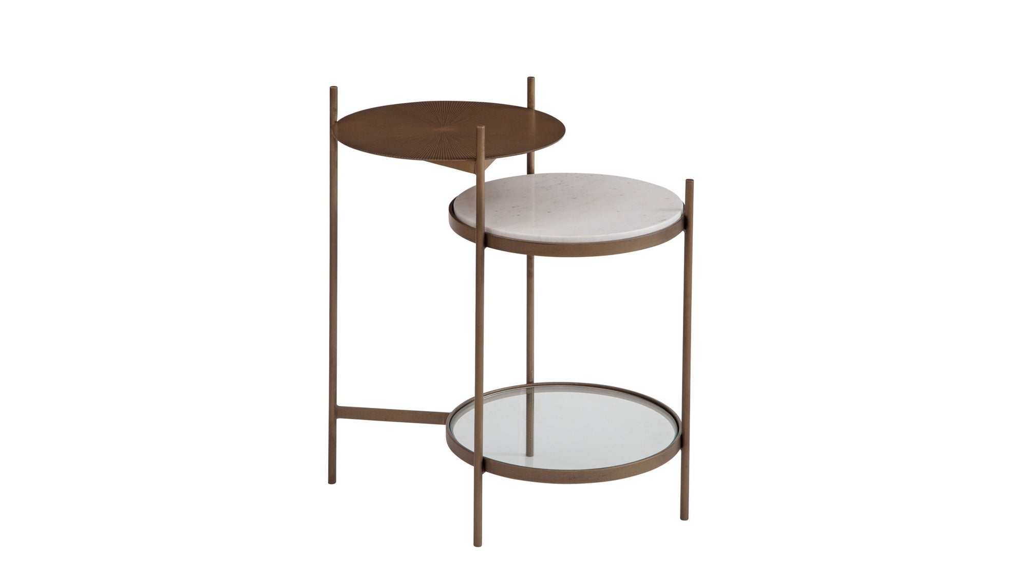Felicity - Accent Table - Brushed Gold / White Marble