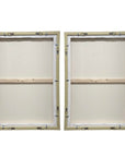 Abstract Afternoon - Framed Canvases (Set of 2) - Blue / Green / Pink / White / Woodtone / Yellow