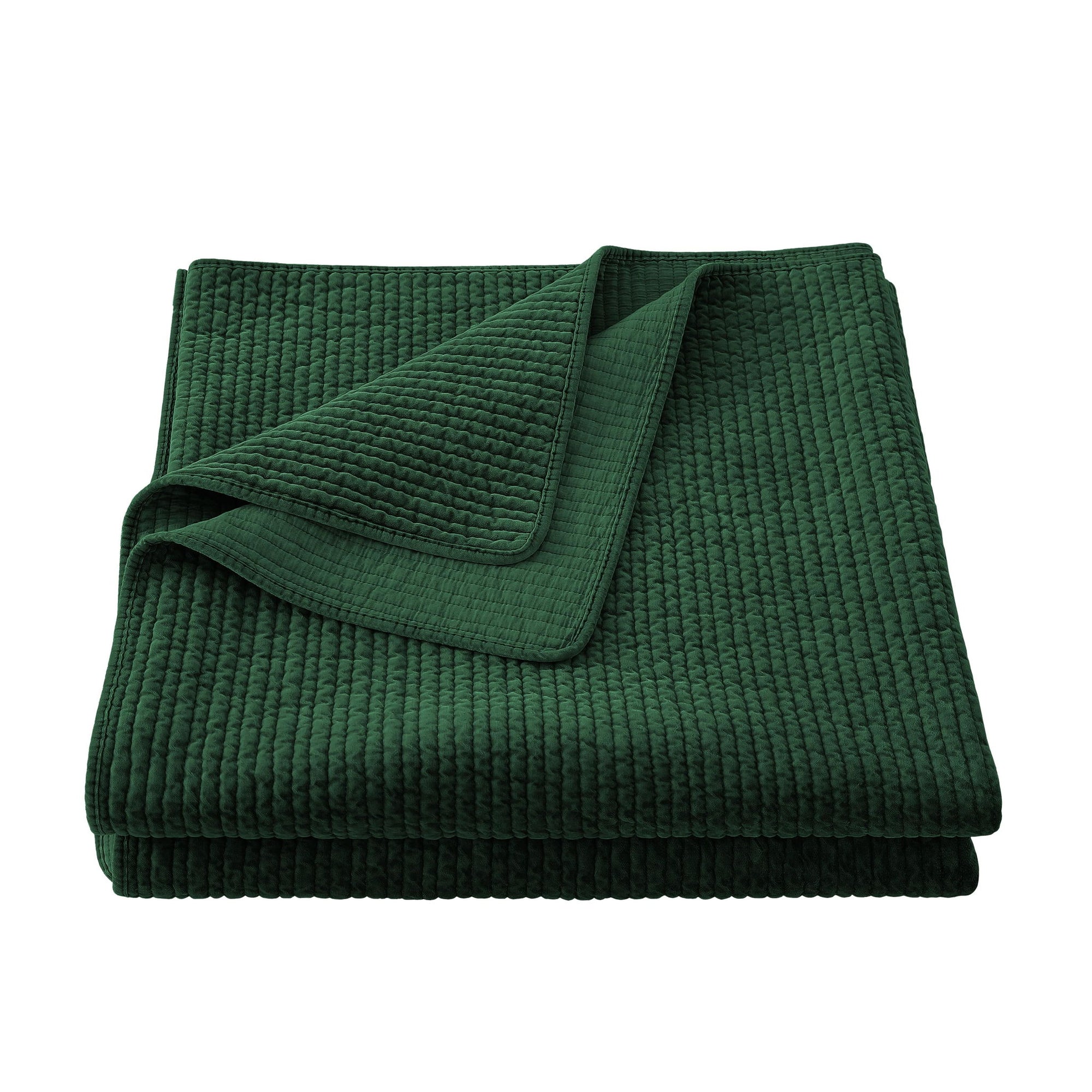 Stonewashed Cotton Velvet - Full/Queen Quilt - Emerald
