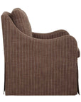 Luisa - Pinstripe Swivel Chair - Brown