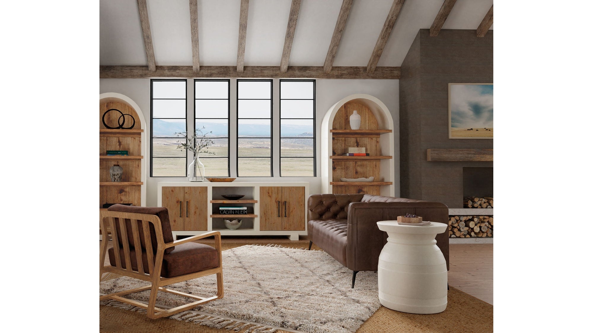 Big Sky - Tahoe Entertainment Console - Beige / Light Brown