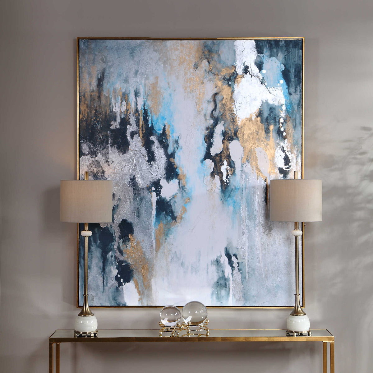 Stormy Seas - Seas Hand Painted Canvas - Blue
