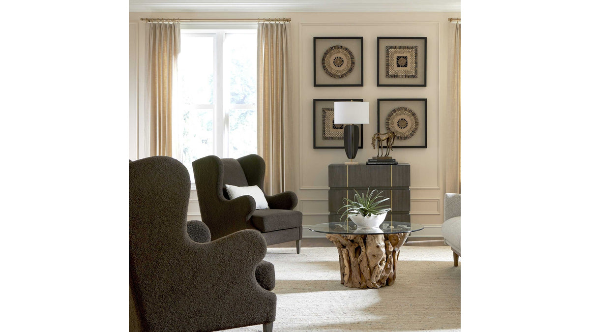 Serpentine - Brown Fabric Accent Chair