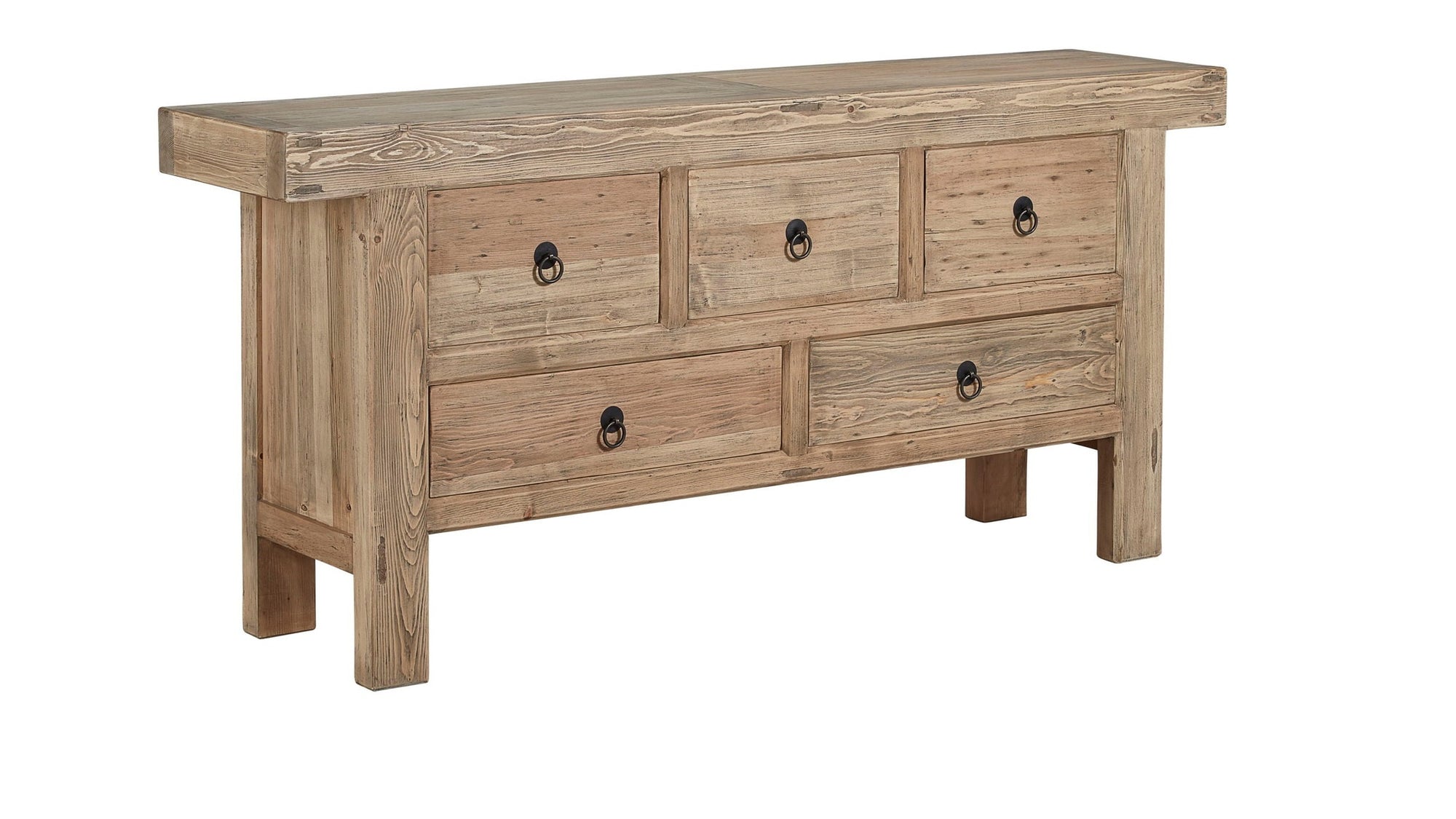 Old Pine - 5-Drawer Buffet - Light Brown