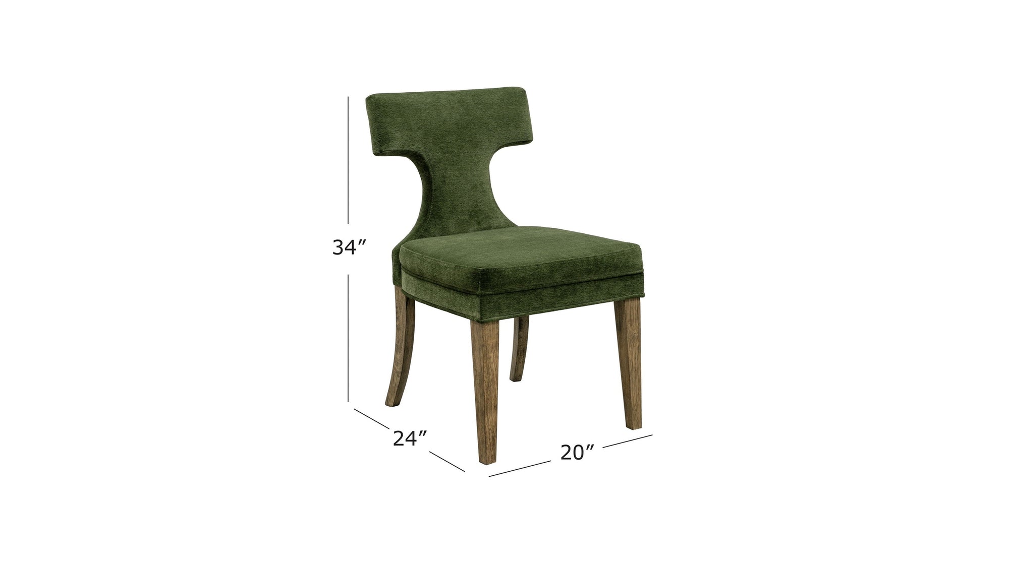 Oliver - Dining Chair Set of 2 - Moss Green / Rustic Brown