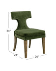 Oliver - Dining Chair Set of 2 - Moss Green / Rustic Brown
