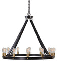 Marlow - 12 Light Circle Chandelier - Black