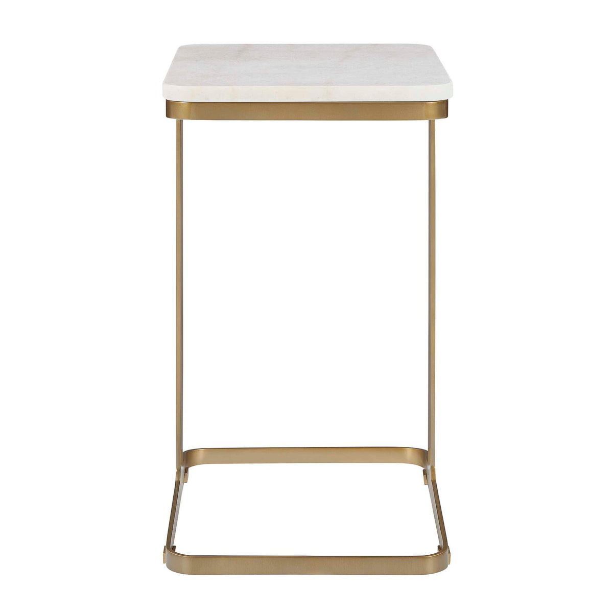Tylan - Marble Accent Table - Brass / White