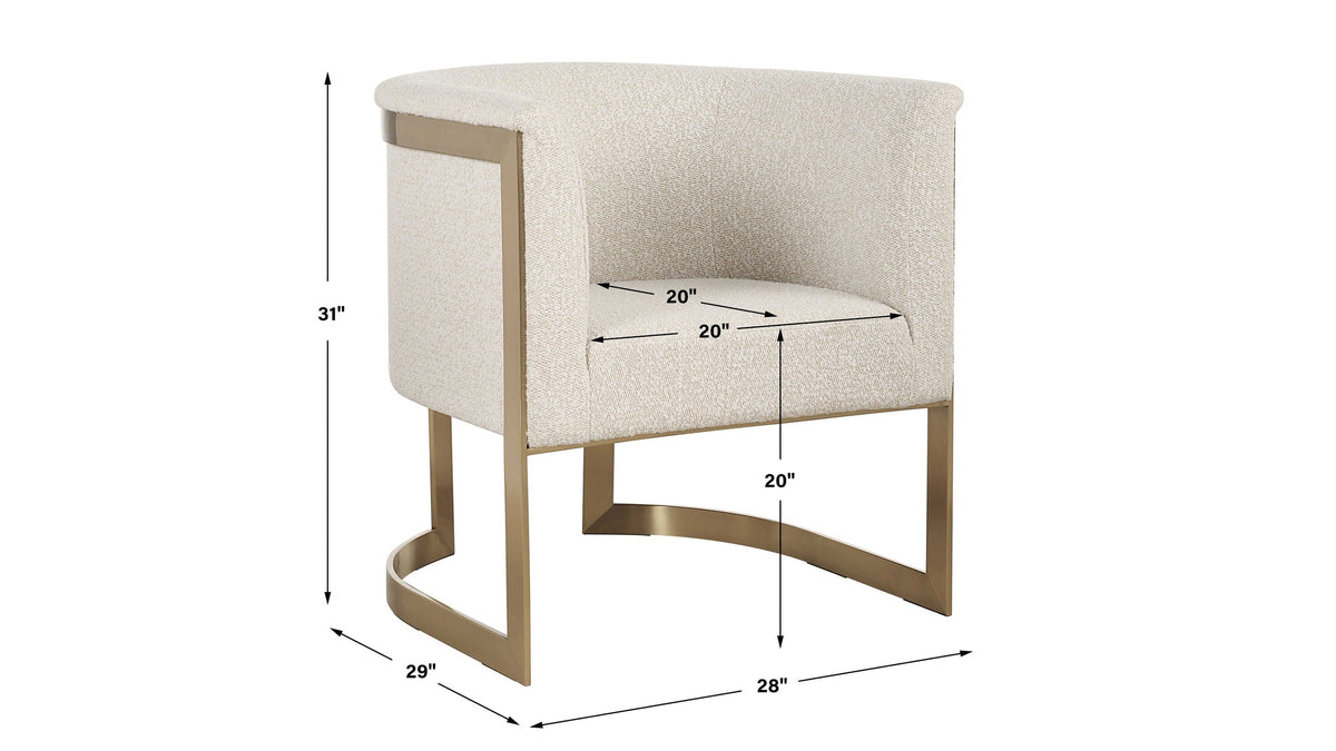 Bellina - Plush Barrel Chair - Gold