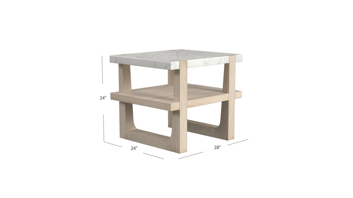 Newport - Rectangle End Table - White