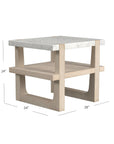 Newport - Rectangle End Table - White