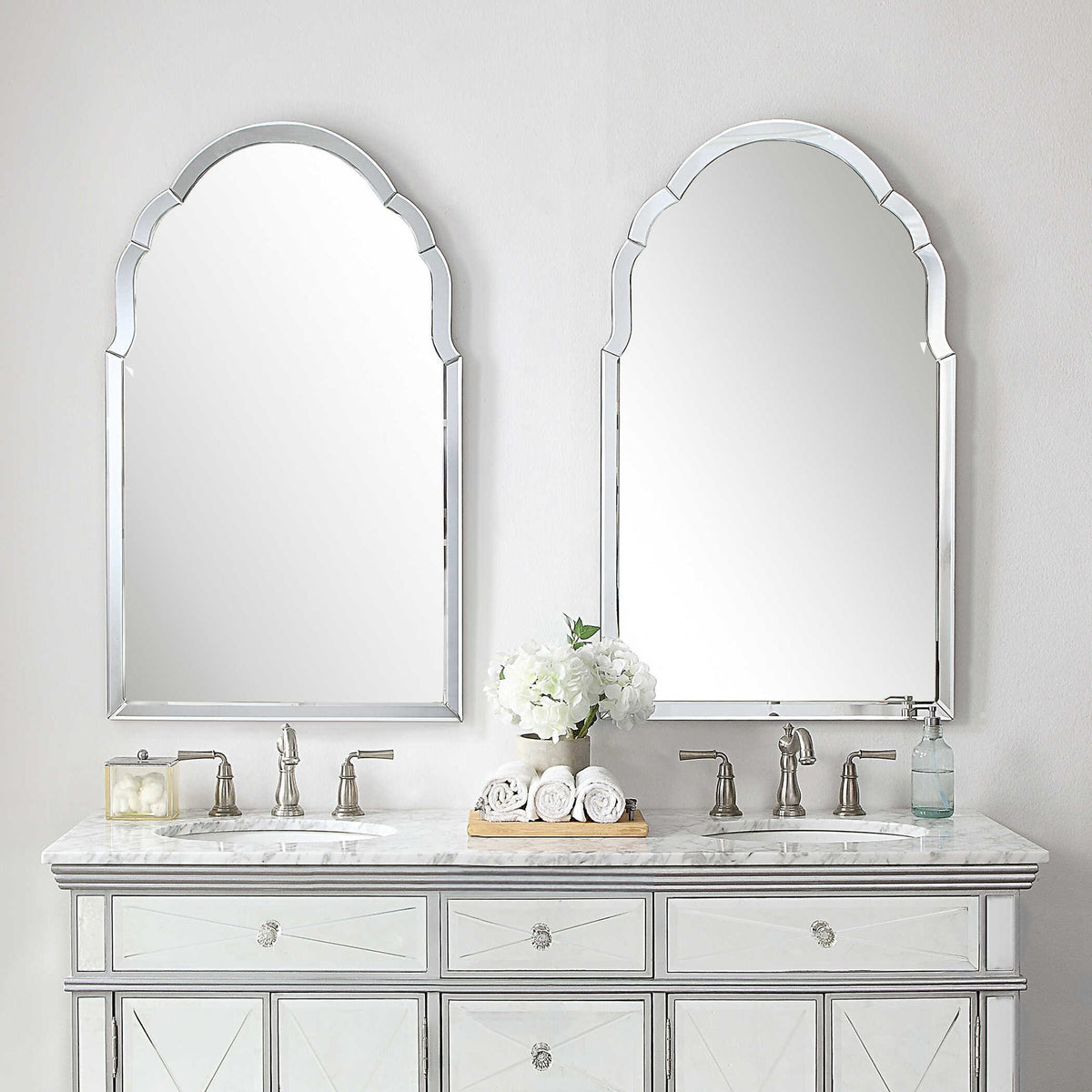 Brayden - Frameless Arched Mirror - Silver
