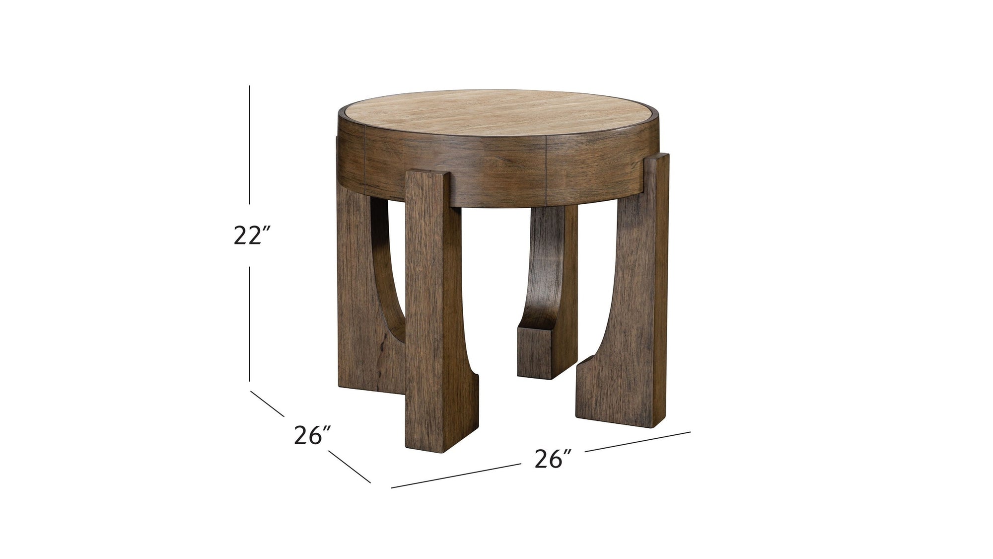 Canyon - End Table - Espresso / Travertine