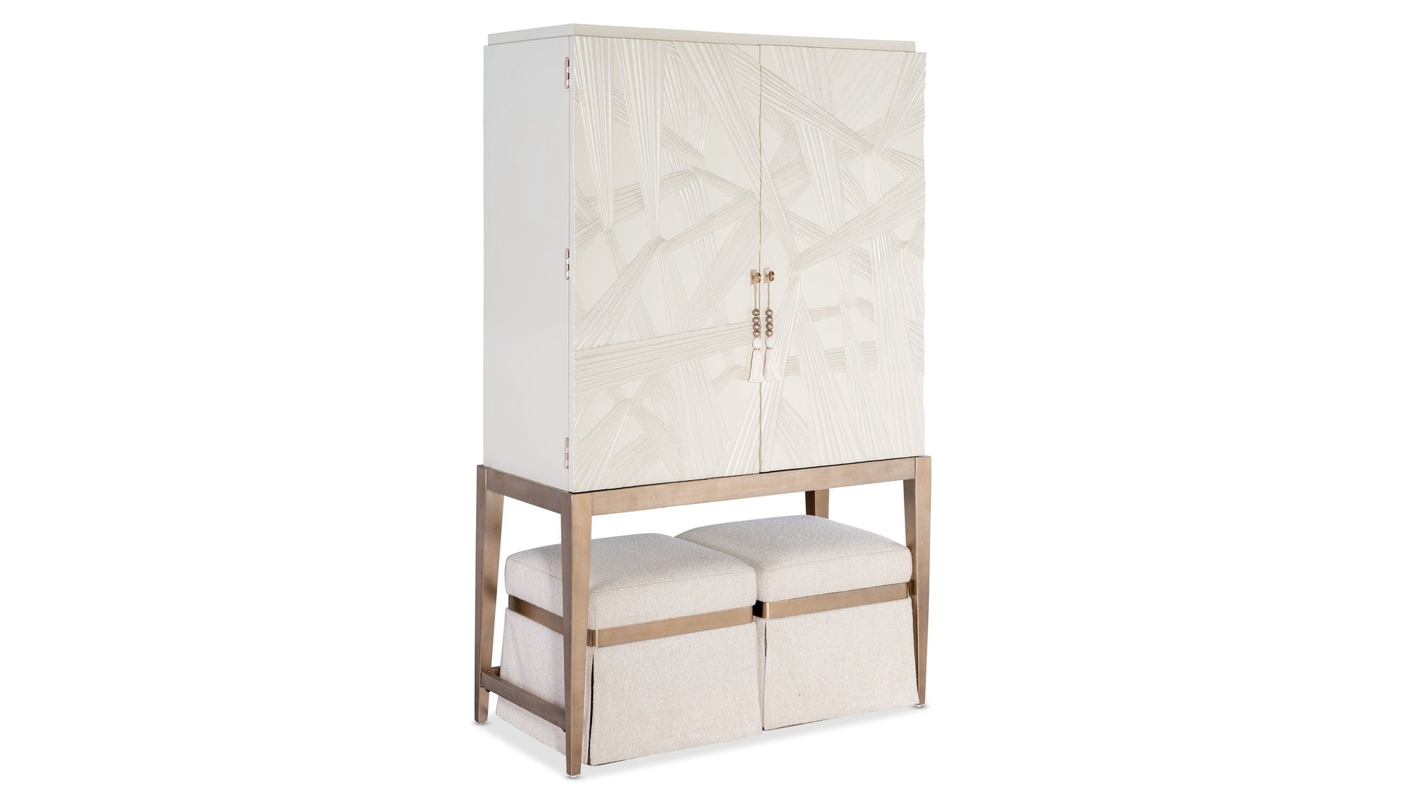 Melange - Dream Weaver Pouf - White