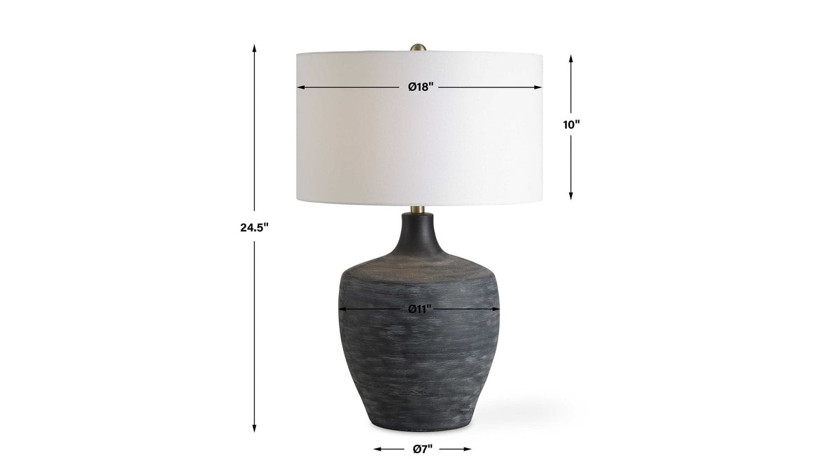 Graphite - Ribbed Table Lamp - Black