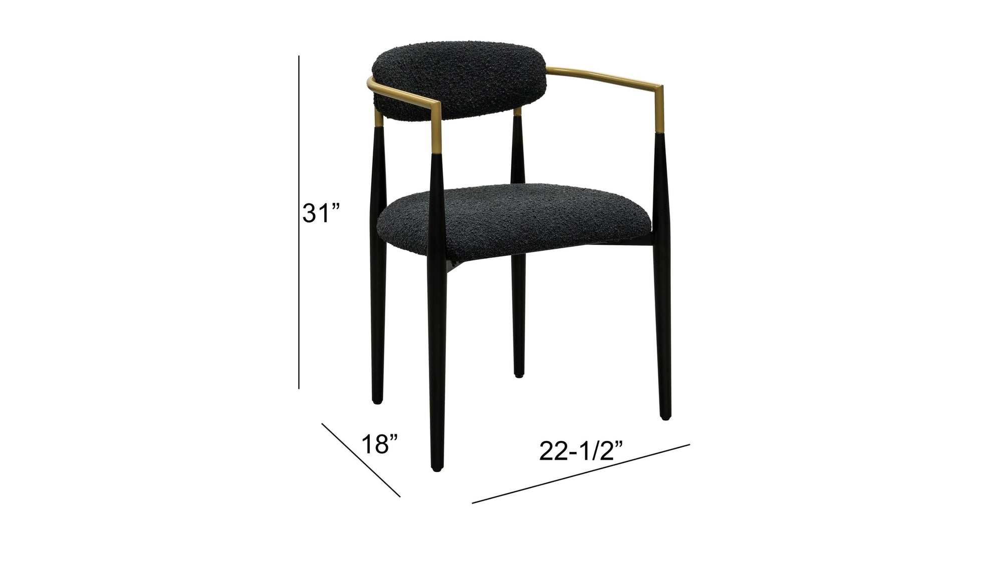 Jenson - Dining Chair - Black / Gold