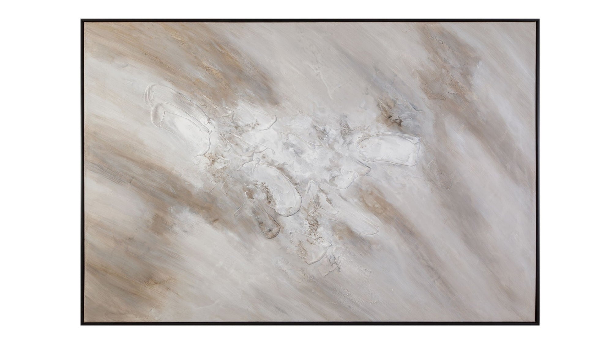 Subtle Relief Framed Canvas - Gray