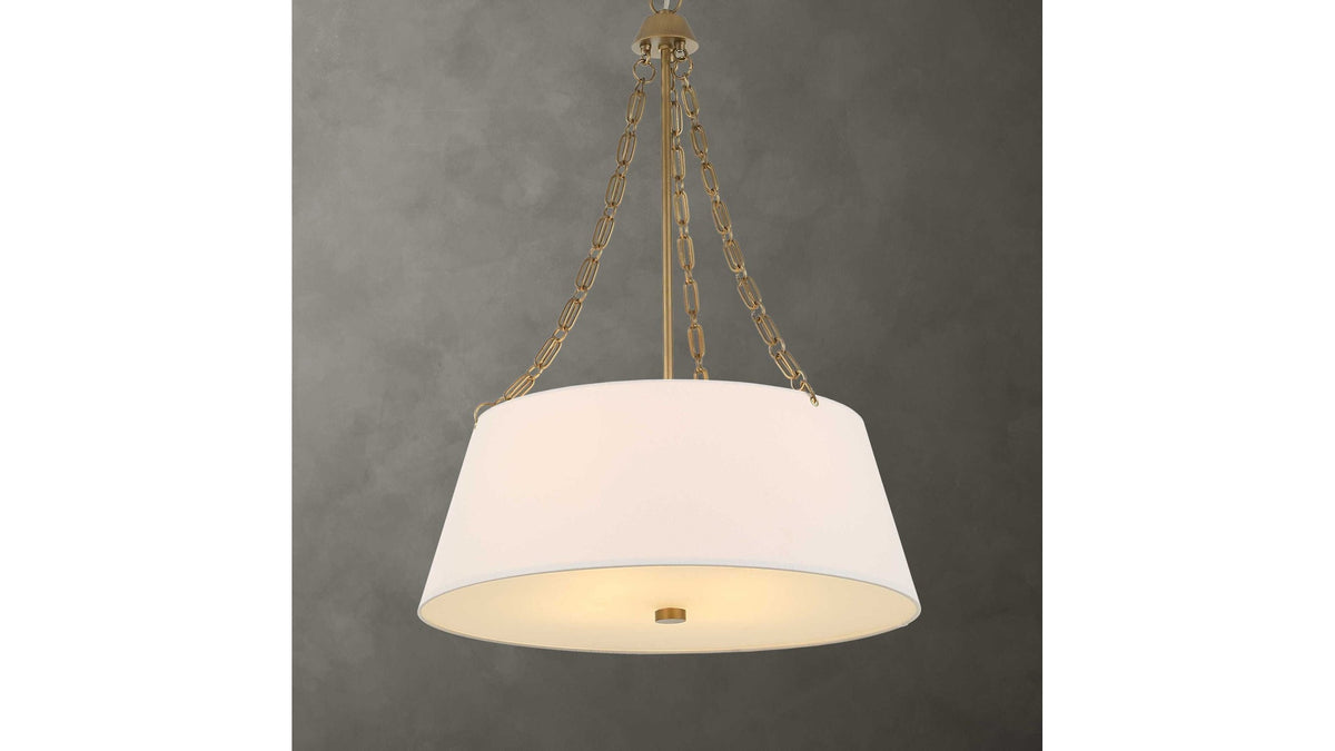 Andalucia - 4 Light Drum Pendant - Gold / White