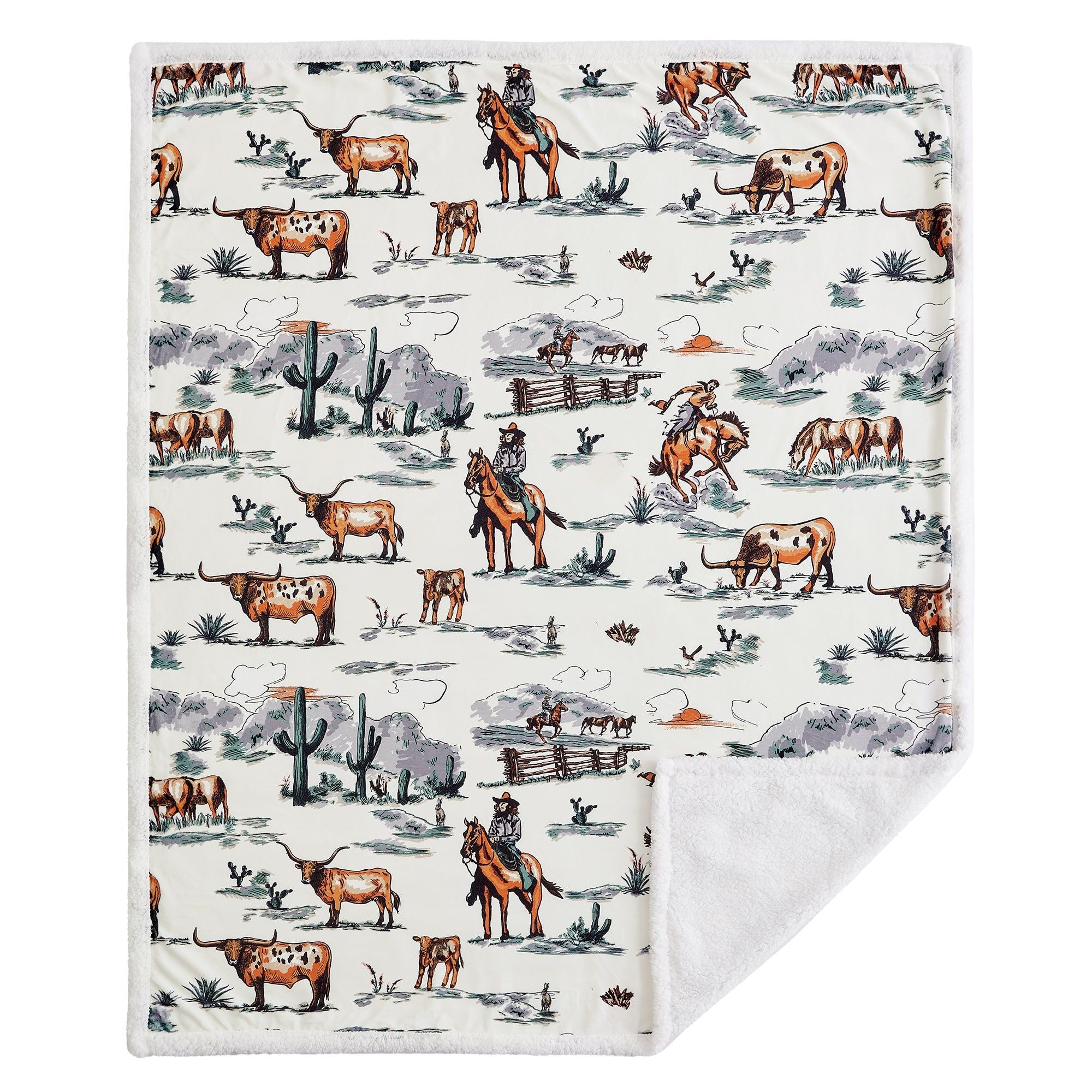 Campfire - Ranch Life Western Toile Campfire Sherpa Throw 6 Per Carton - Duffle Bag