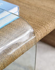 Amani - Rope And Glass Cocktail Table - Light Brown