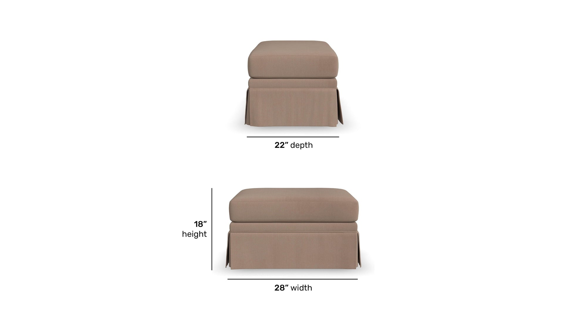 Lottie - Ottoman With Skirt Trim