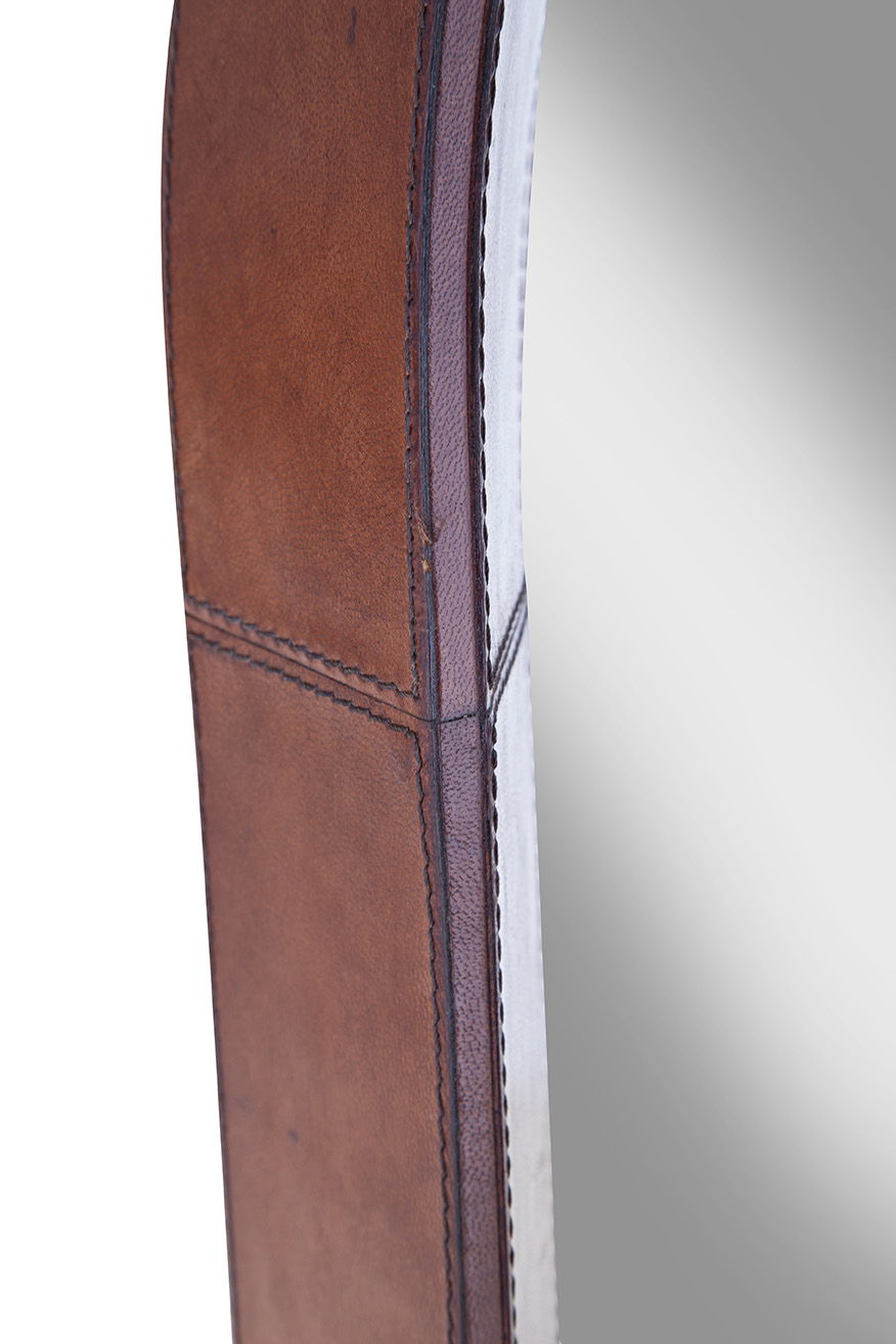Homer - Oval Mirror - Dark Brown