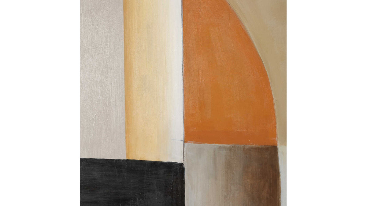 Western Hemisphere - Hand Painted Canvas - Black / Brown / Gray / Orange