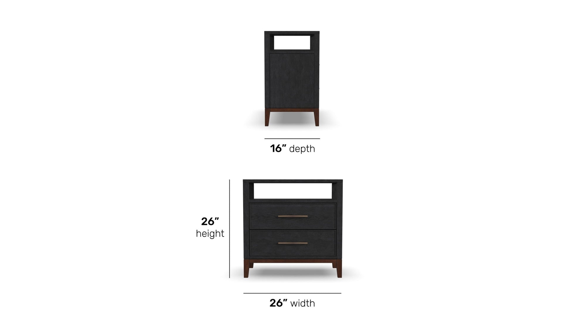 Waterfall - Nightstand - Black
