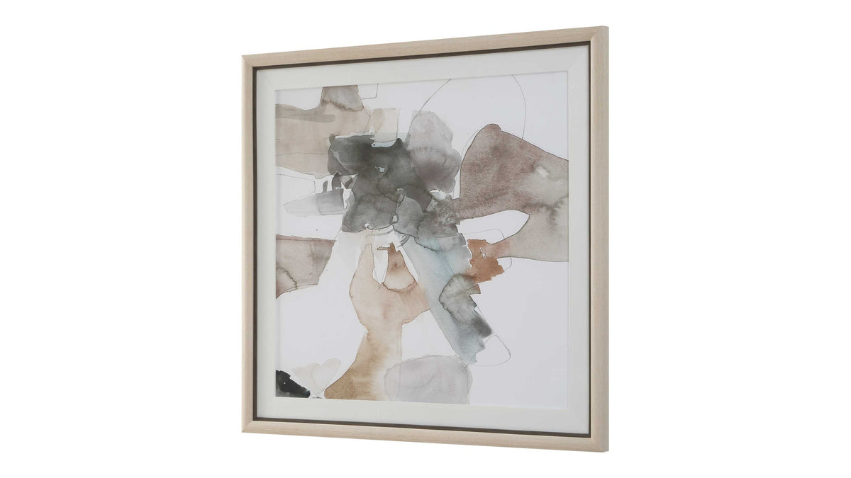 Cohesion - Framed Abstract Print - Black / Blue / Gray / Orange