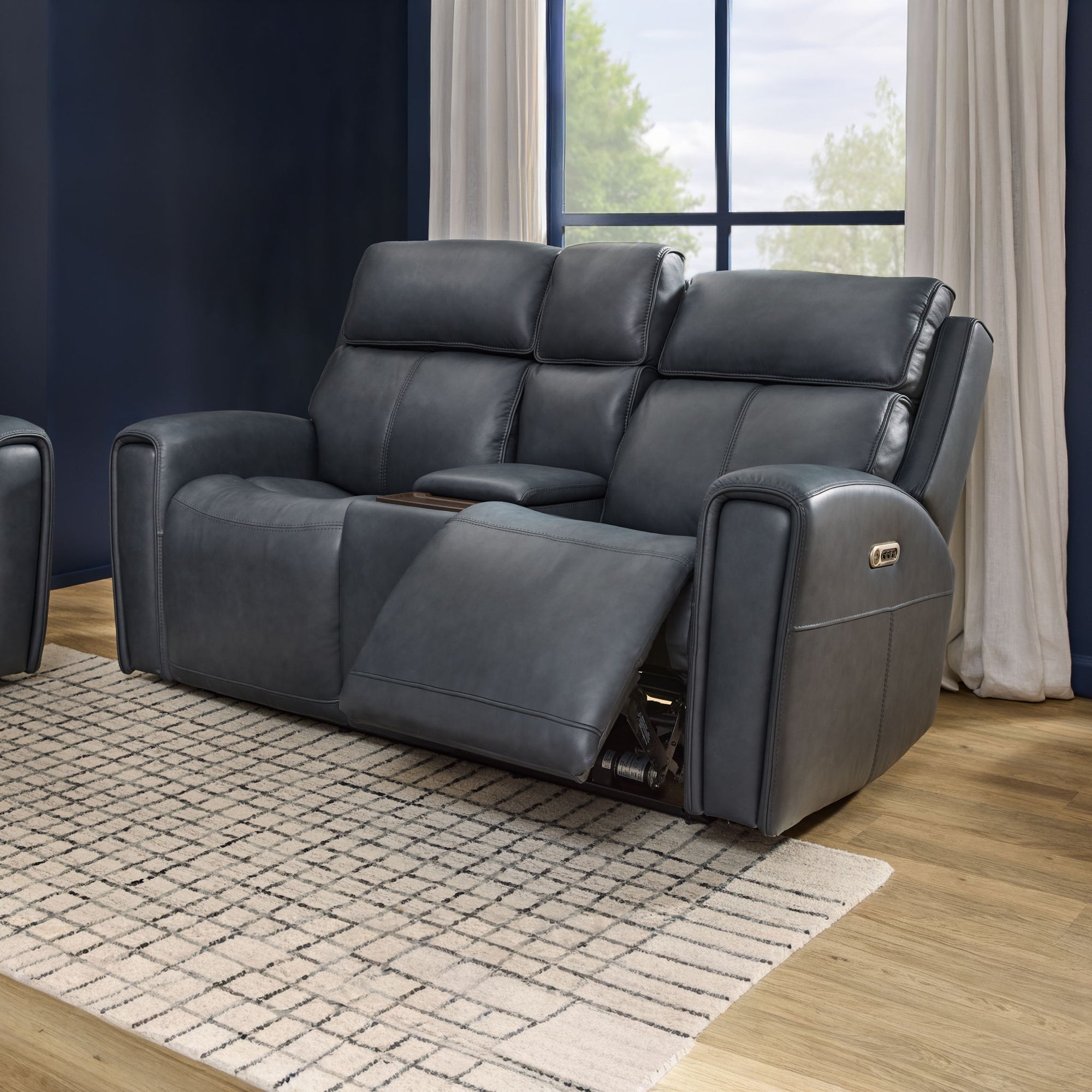 Warren - Power Reclining Loveseat With Console, Power Headrest &amp; Lumbar